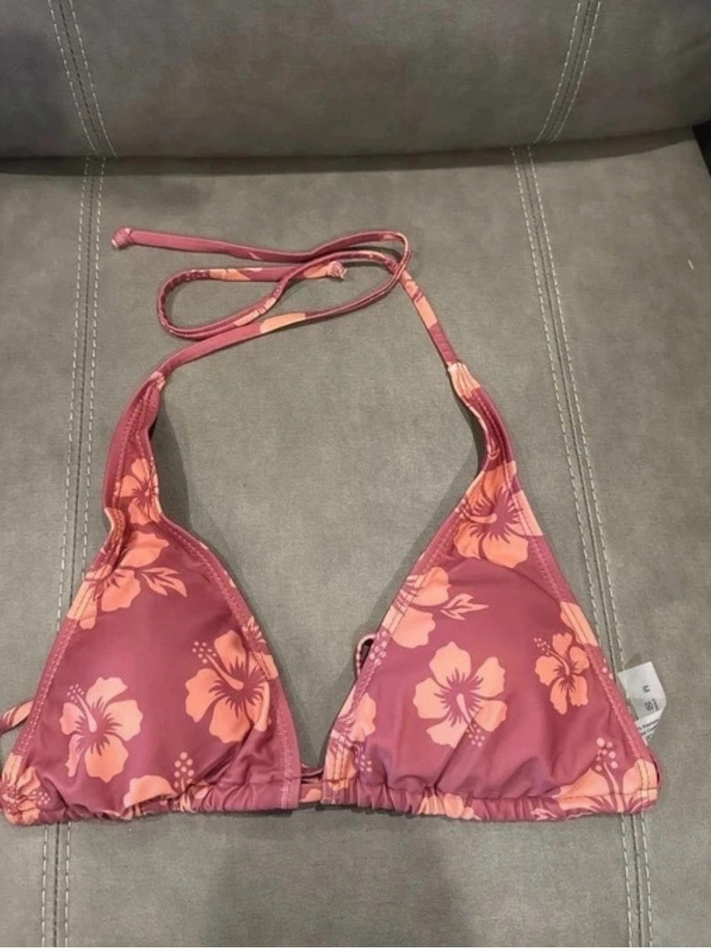 SHEIN Mauve Pink Floral Triangle Bikini